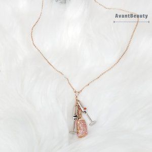 Kate spade champagne necklace gold pink cluster